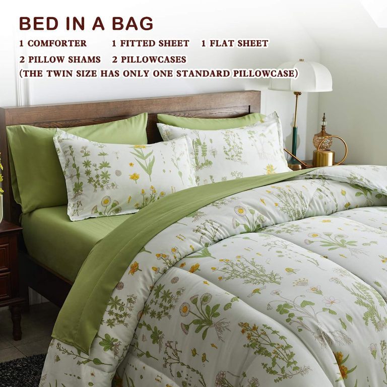 52894 - Joyreap 7 Piece Botanical Bed in a Bag Queen USA